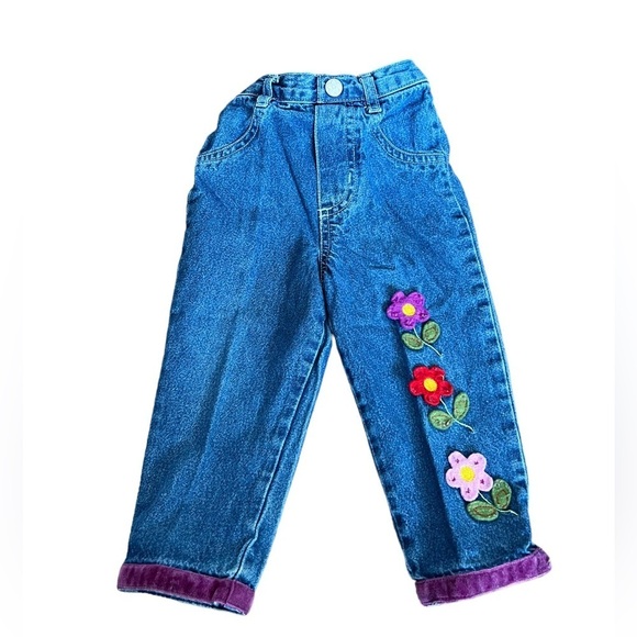 Y2K Girl Floral Appliqué Denim 12 M - Picture 1 of 5
